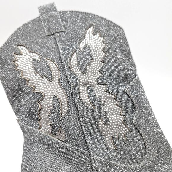 Mia Gypsi Rhinestone Western Ankle Boots Women's Silver Size US7M EU37.5 - Picture 12 of 12